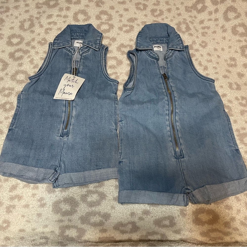 Show Me Your MuMu Mini Reno Denim Rompers